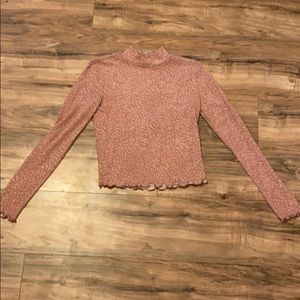 Pink cheetah print turtle neck